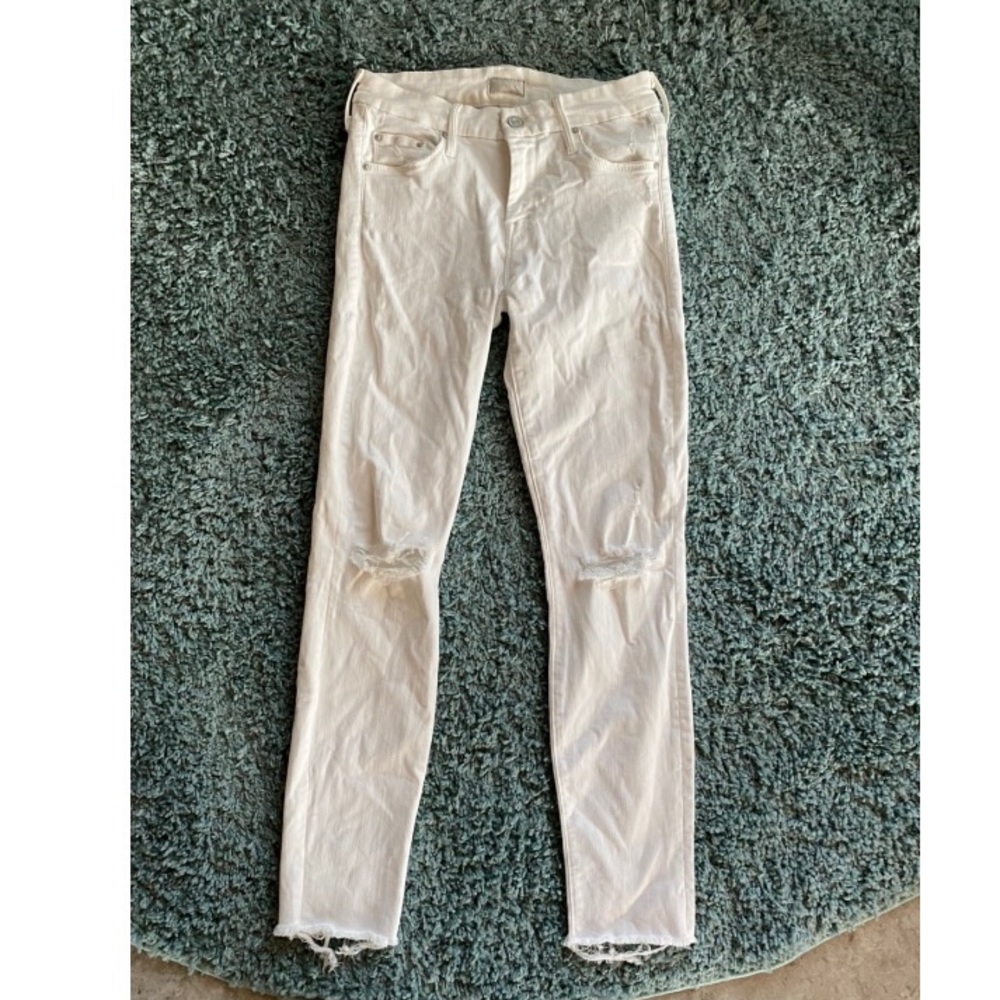 Mother Jeans - Sz 25 -  Style: Looker Ankle Fray - White Denim Pants